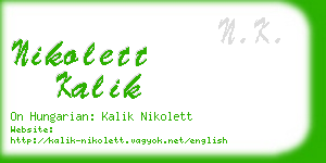 nikolett kalik business card